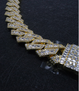 luxury gold-plated full studded cz diamond hiphop chain necklace