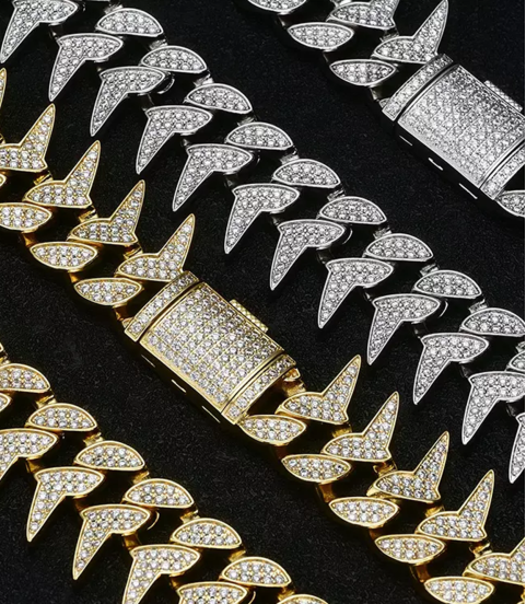 high quality gold plated hiphop chains for men