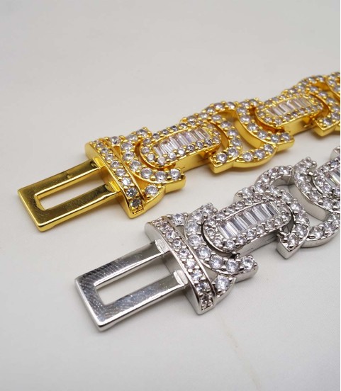  high quality silver and gold-plated brass hiphop necklace