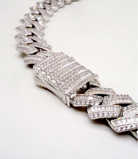 luxury gold-plated full studded cz diamond hiphop cuban chain necklace