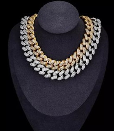 luxury gold-plated full studded cz diamond hiphop necklace
