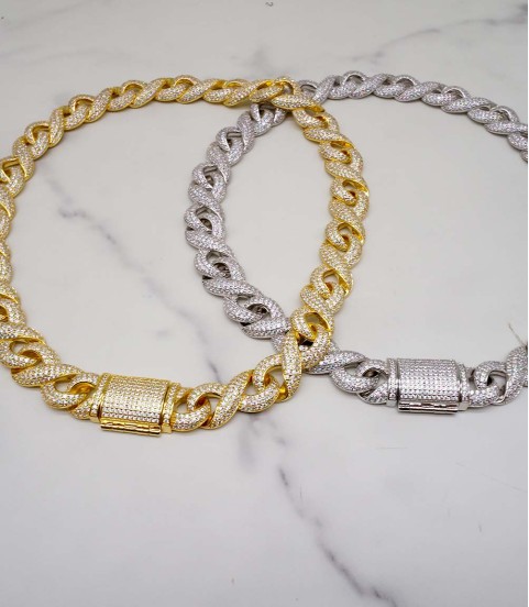 luxury gold-plated full studded cz diamond hiphop necklace luxury gold-plated full studded cz diamond hiphop necklace