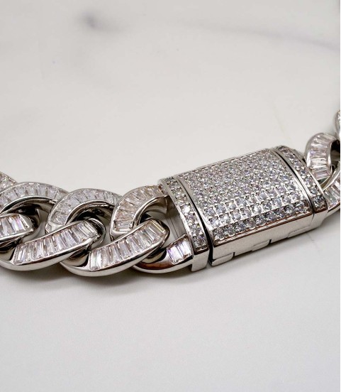 luxury gold-plated full studded cz diamond hiphop necklace luxury gold-plated full studded cz diamond hiphop necklace