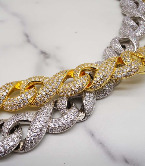 luxury gold-plated full studded cz diamond hiphop necklace luxury gold-plated full studded cz diamond hiphop necklace
