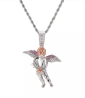 Bling Iced Out Cupid Cubic  Mens Gold Plated Angel Pendant