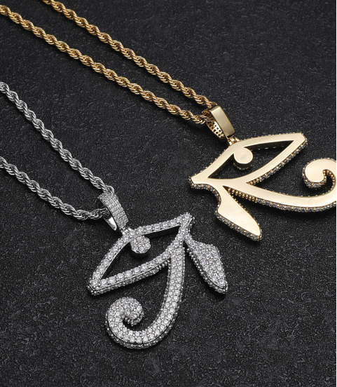 CZ Diamond Horus Eye Charm Pendant Jewelry for Men