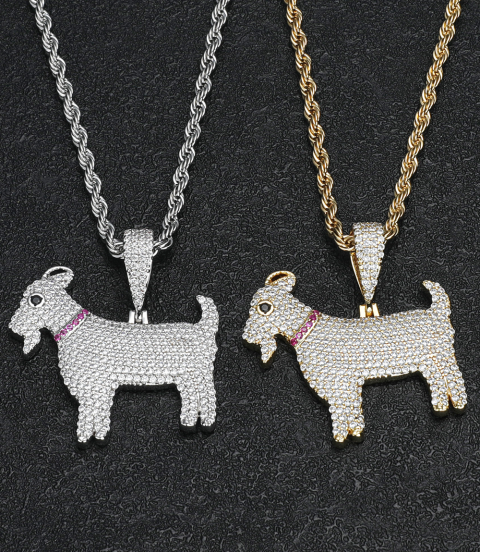 high quality hiphop iced animal goat pendant for cuban
