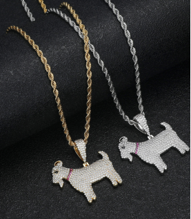 high quality hiphop iced animal goat pendant for cuban