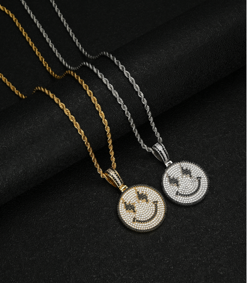 new arrilvas smile face iced out pendant new arrilvas smile face iced out pendant