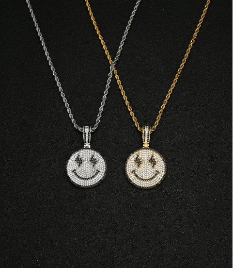 new arrilvas smile face iced out pendant new arrilvas smile face iced out pendant