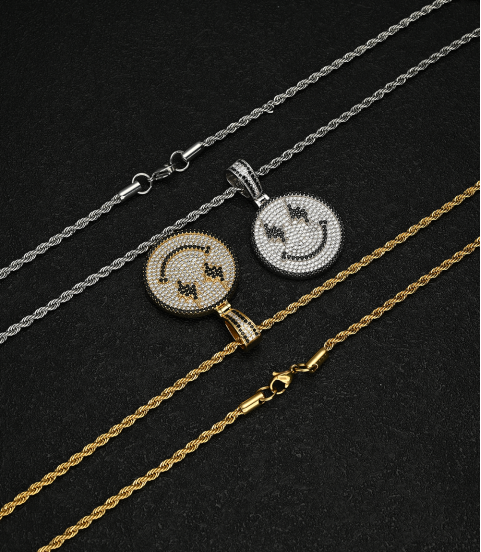 new arrilvas smile face iced out pendant new arrilvas smile face iced out pendant