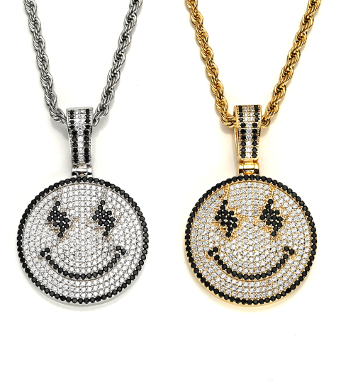 new arrilvas smile face iced out pendant new arrilvas smile face iced out pendant