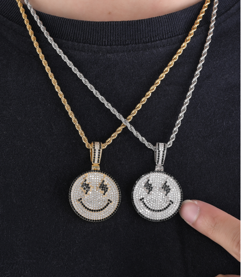 new arrilvas smile face iced out pendant new arrilvas smile face iced out pendant