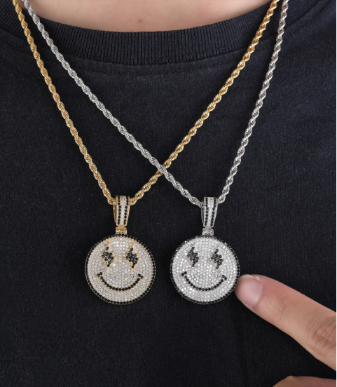 new arrilvas smile face iced out pendant new arrilvas smile face iced out pendant