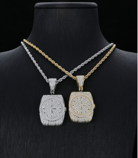 New Trendy  Sterling  Silver Watch Pendant 