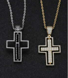 New popular gold and silver plated cross style pendant