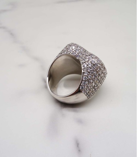 luxury gold plated full studded cz diamond full Love style ring