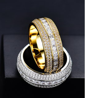high quality luxury hiphop ice out bling ring