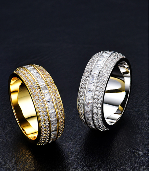 high quality luxury hiphop ice out bling ring