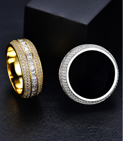 high quality luxury hiphop ice out bling ring