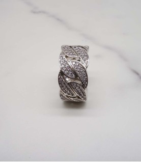 gold plated studded cz diamond ring